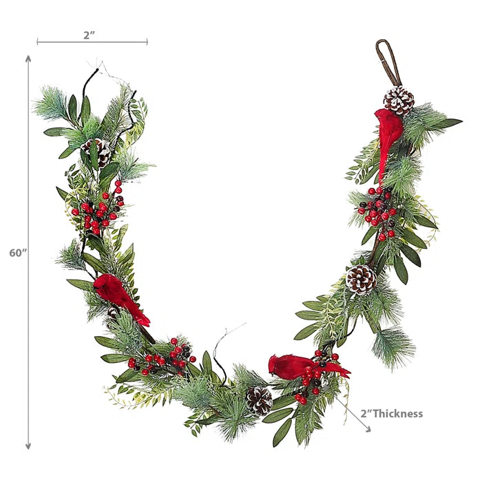 Cardinal And Pinecone Garland