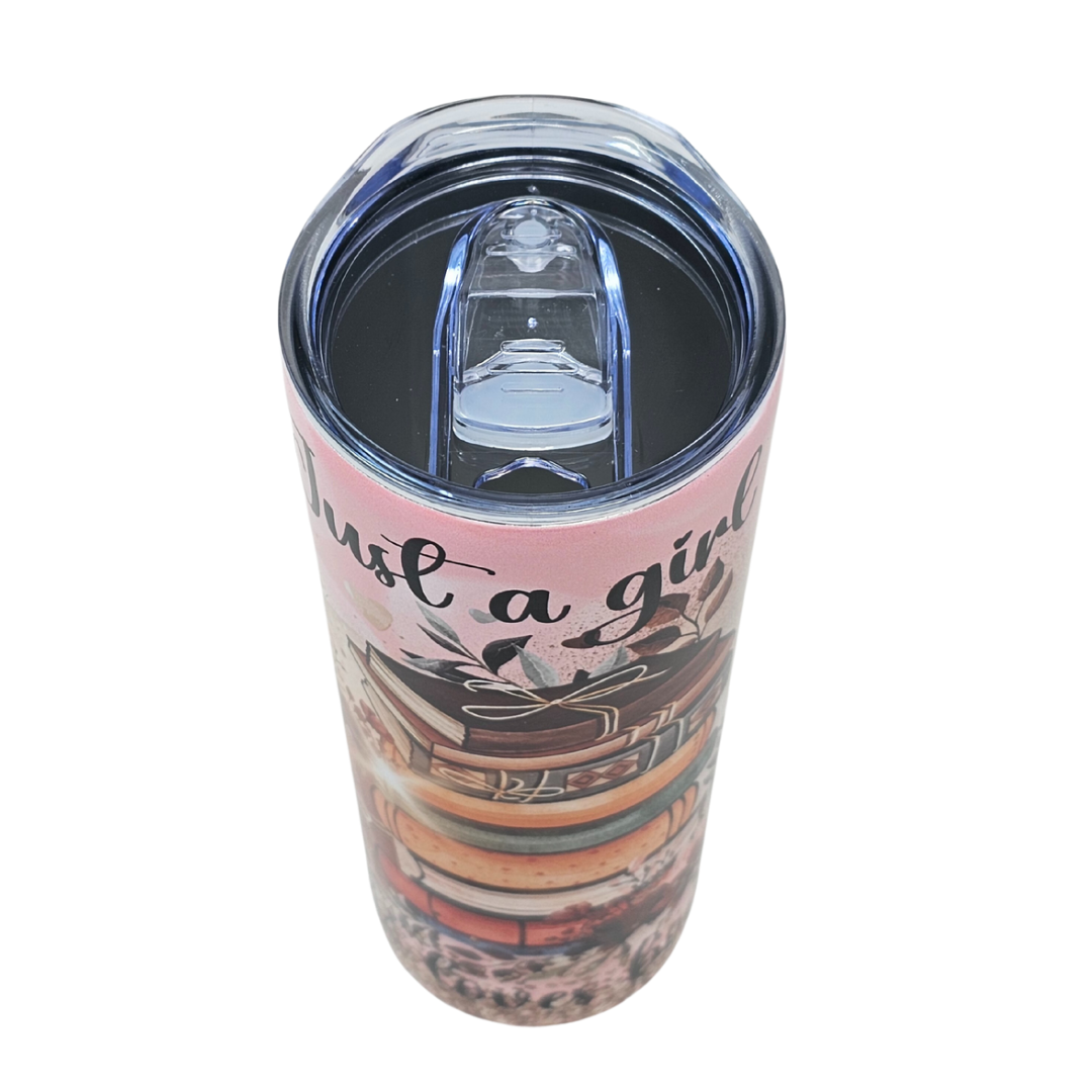 Just A Girl Who Loves Books Insulated Tumbler With Straw