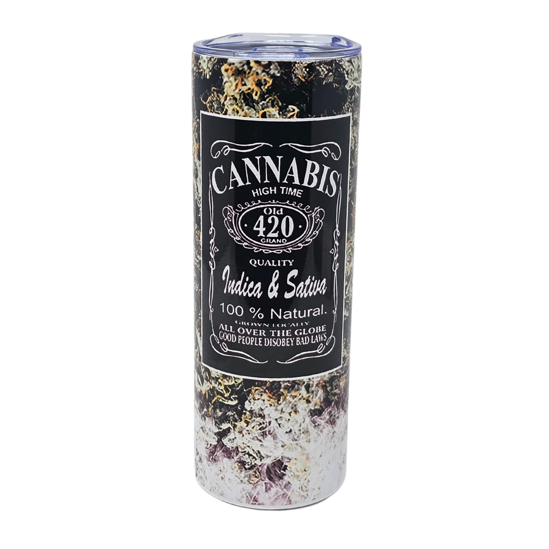 Cannabis Insulated Tumbler With Straw