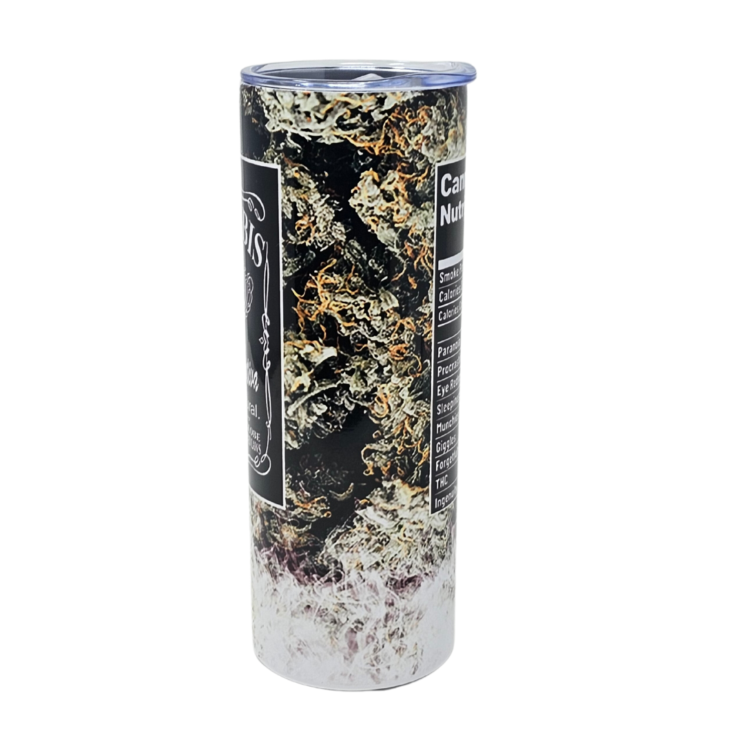 Cannabis Insulated Tumbler With Straw