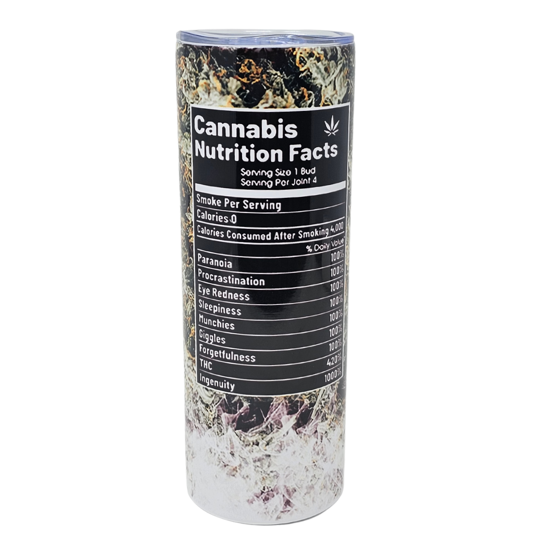 Cannabis Insulated Tumbler With Straw
