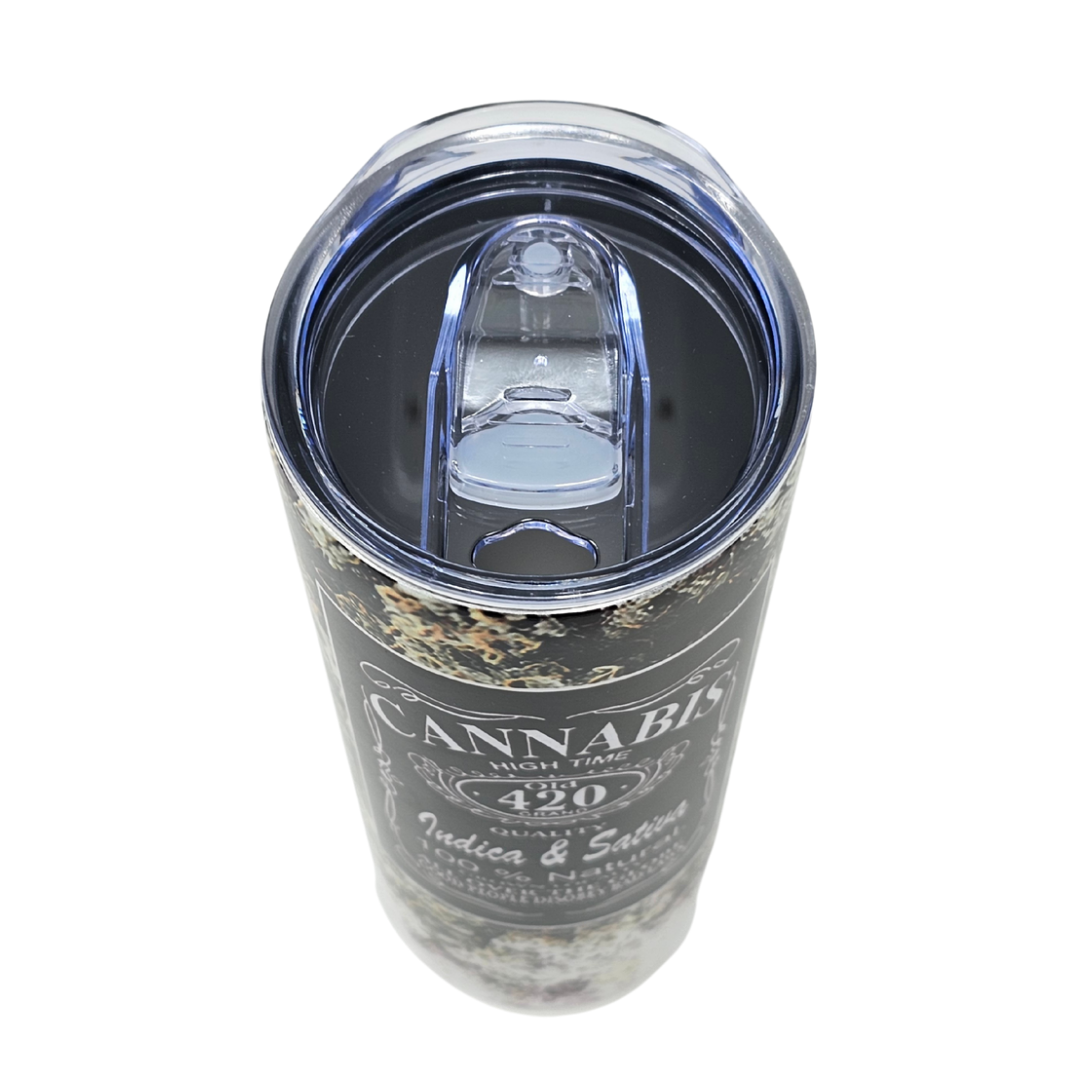 Cannabis Insulated Tumbler With Straw