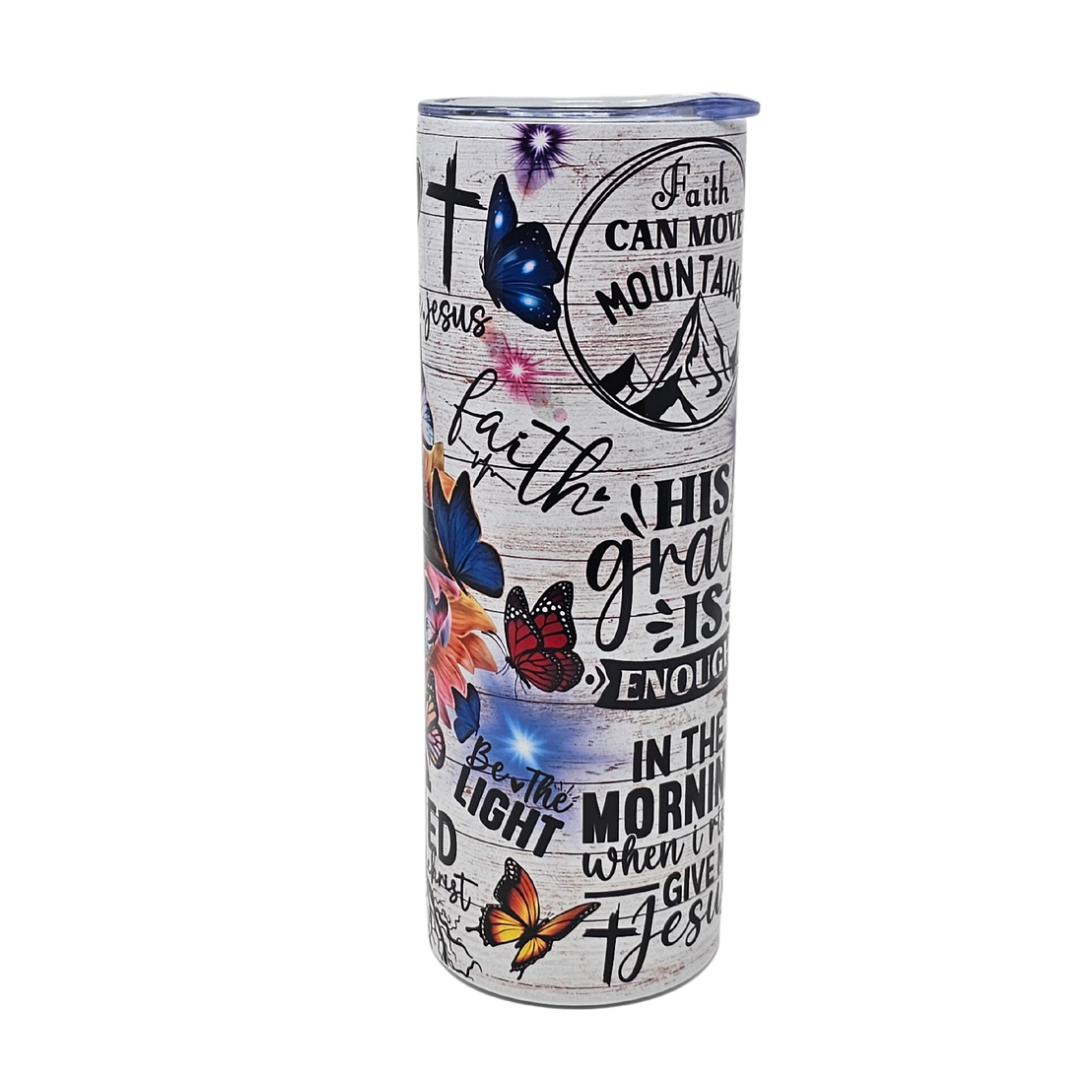 Rooted In Christ Insulated Tumbler With Straw