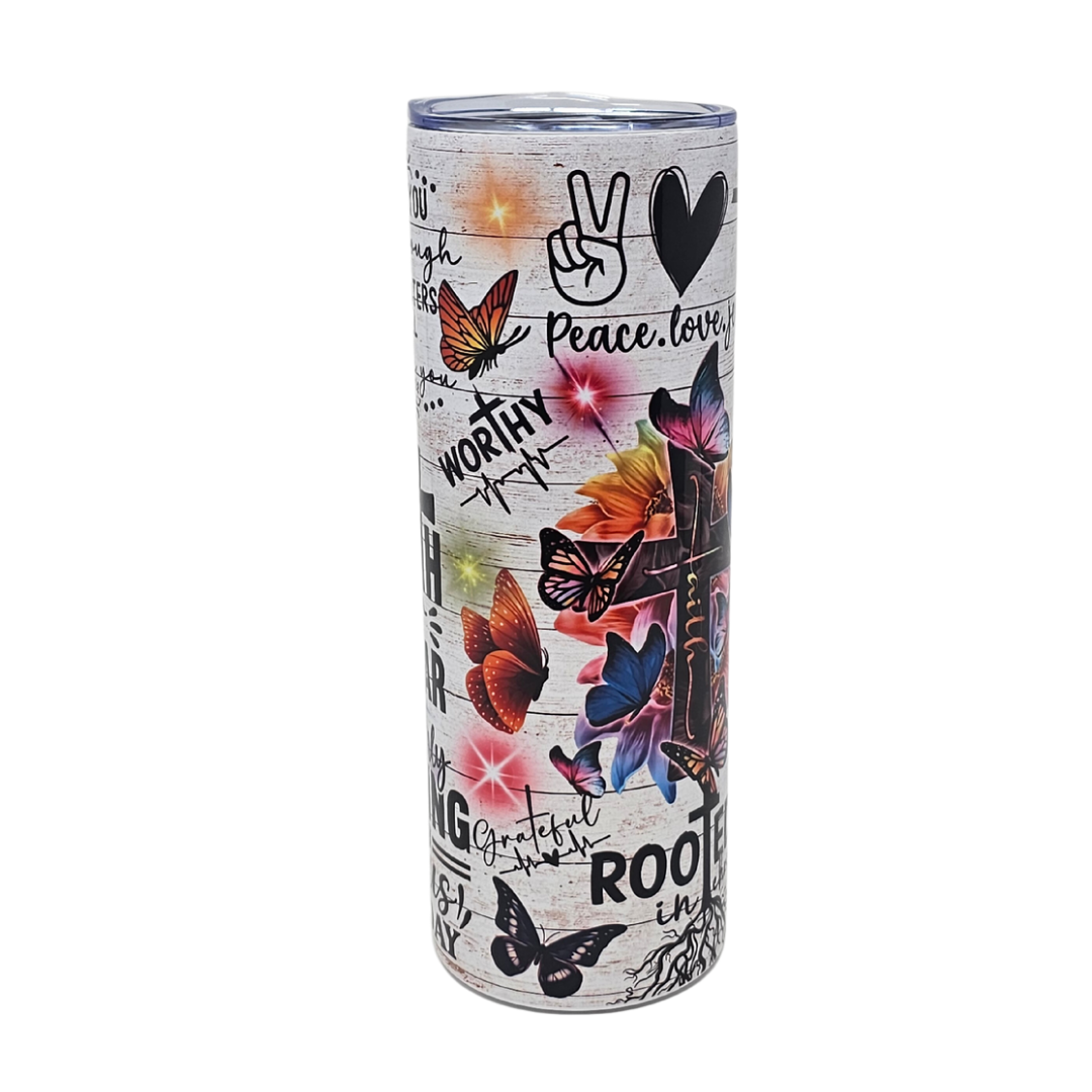 Rooted In Christ Insulated Tumbler With Straw
