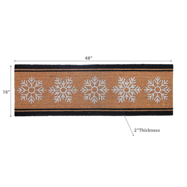Coir Door Mat (Snowflakes) (16x48")