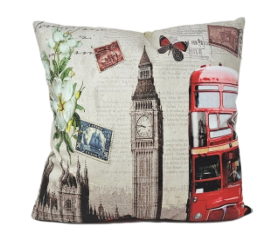 Street Car & Tower Pillow