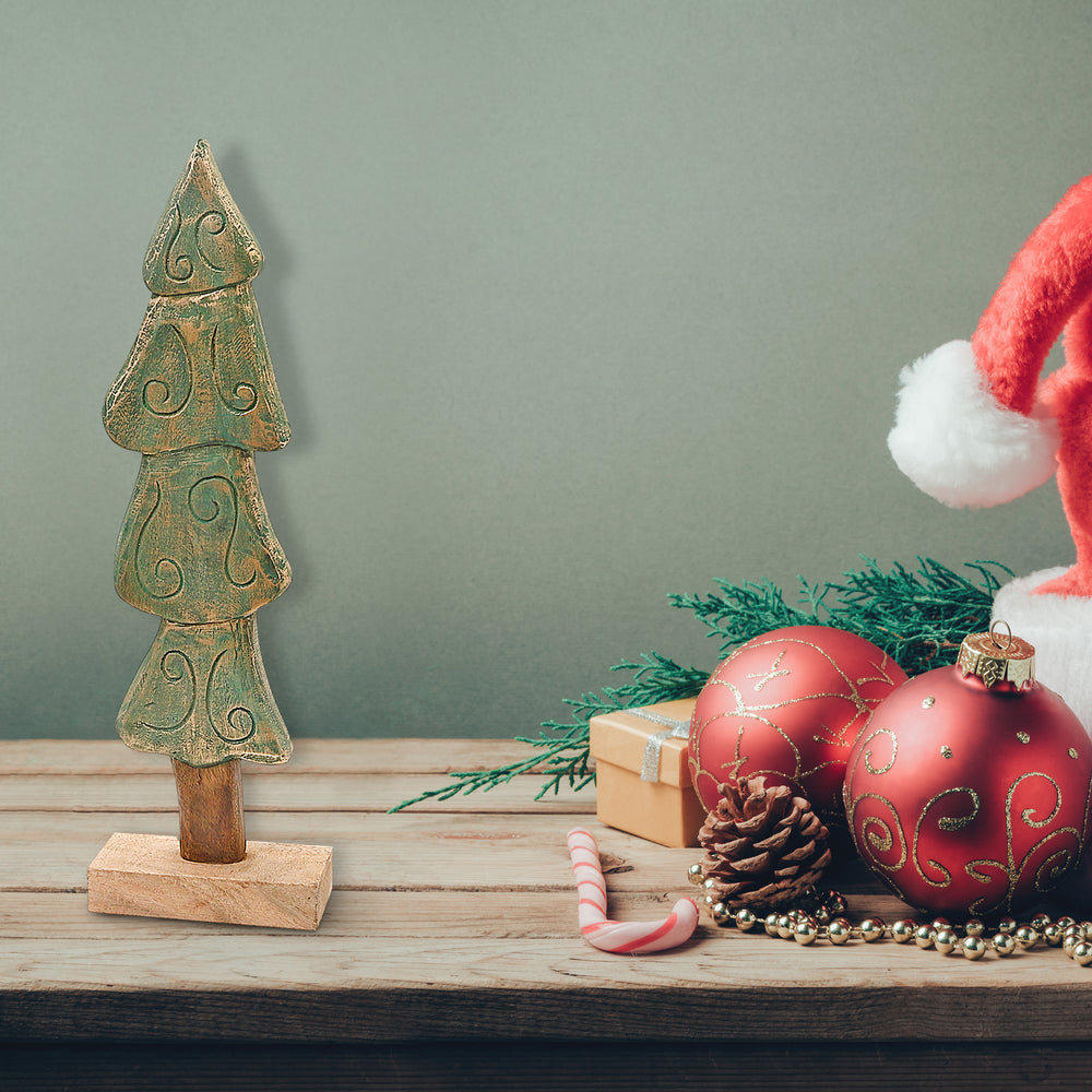 Christmas Mango Wood Christmas Tree Accent
