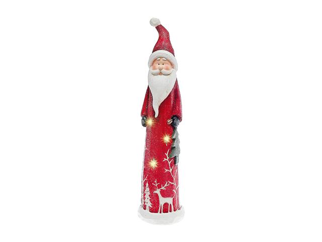 Christmas Led Magnesia Tall Red Santa Figurine