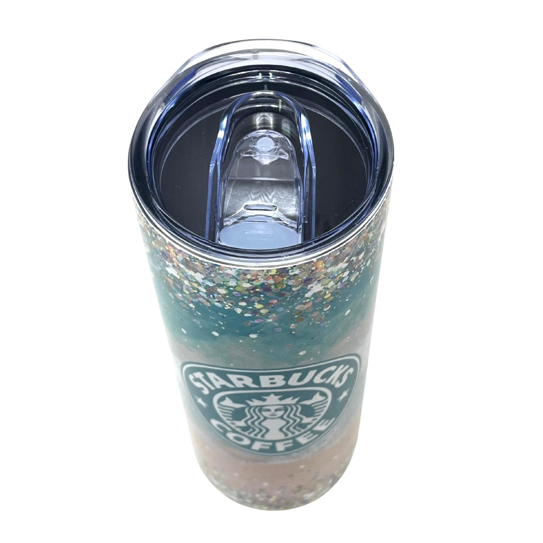 Beach Themed Starbucks Confetti Tumbler With Keychain Set