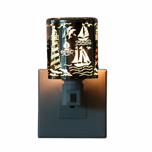 Lighthouse & Sailboat Aluminum Night Light