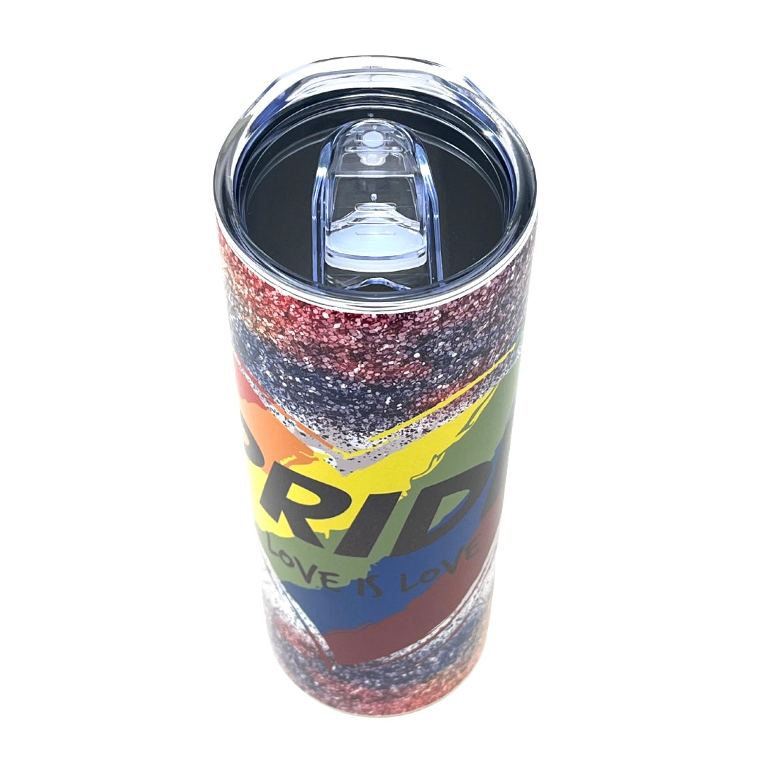 Pride Love is Love Heart Insulated Tumbler With Straw