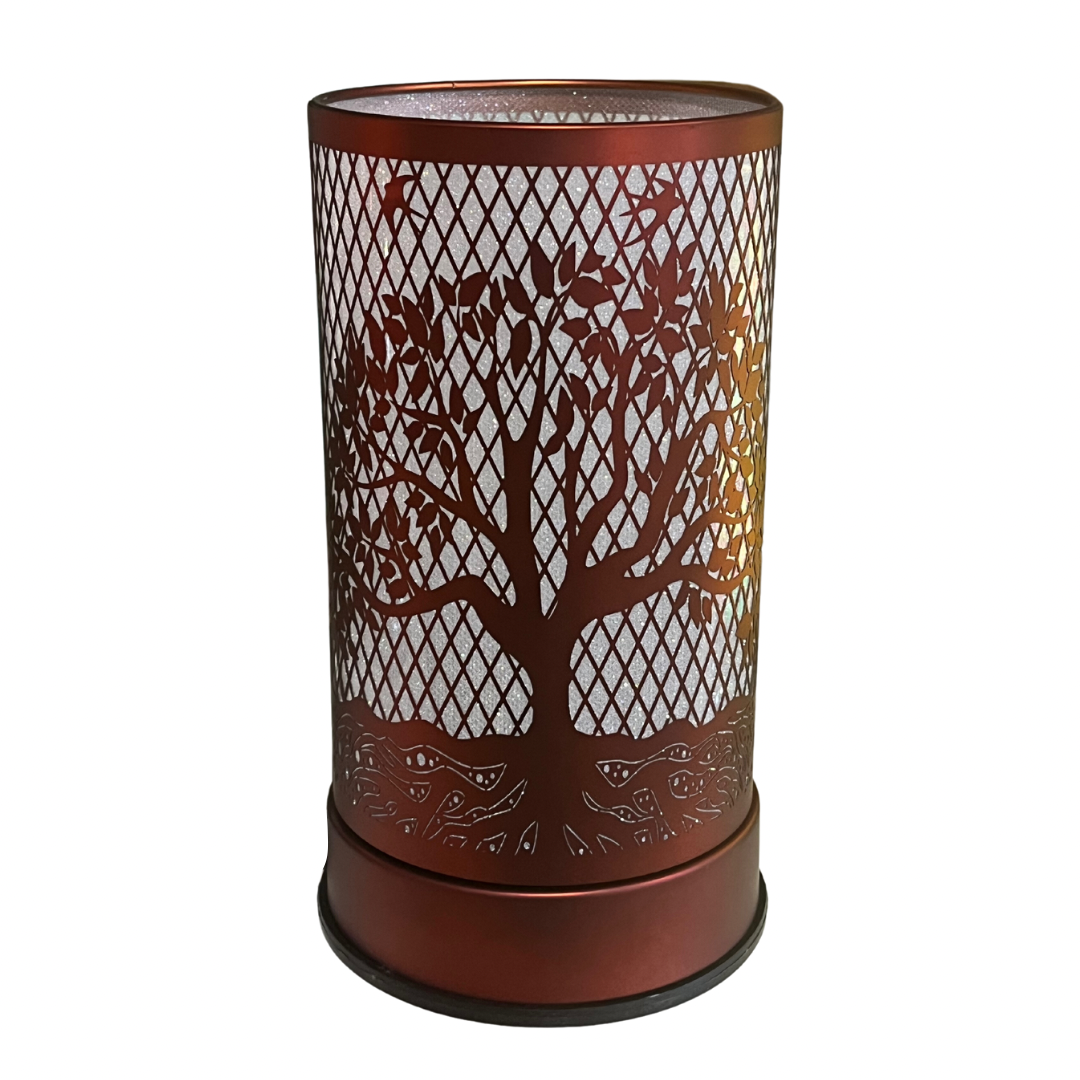 Copper Tree Of Life Touch Sensor Lamp W/Glass Oil Holder