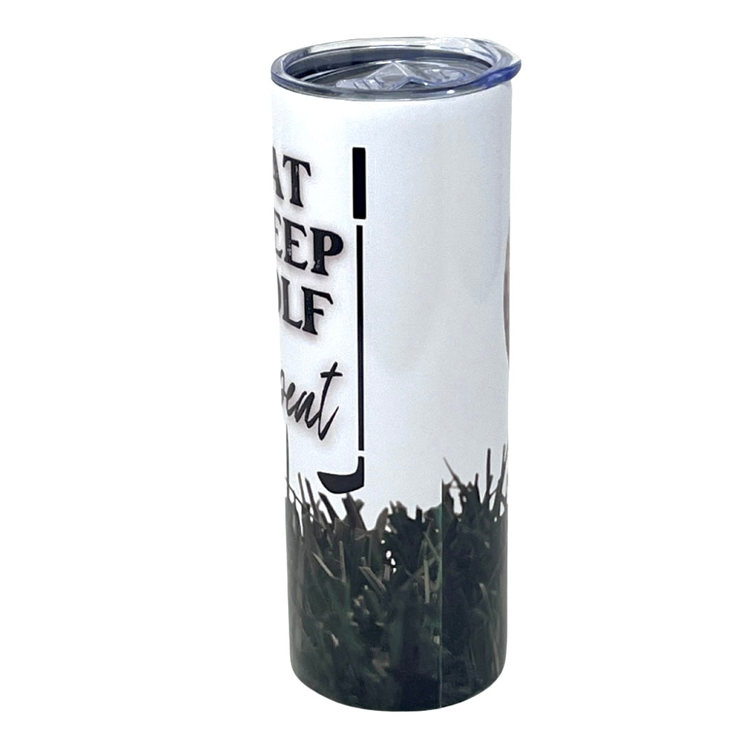 Eat Sleep Golf Repeat Stainless Steel Tumbler With Straw
