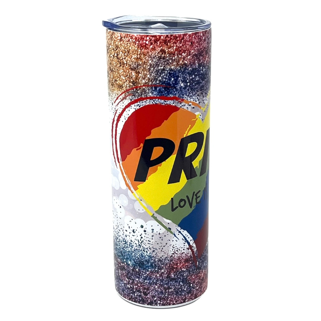 Pride Love is Love Heart Insulated Tumbler With Straw