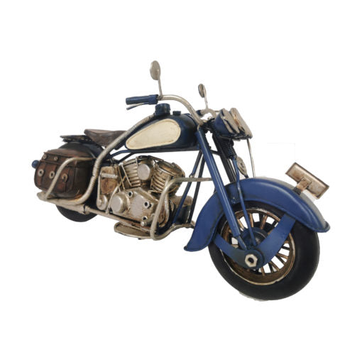 Blue Bike with Saddle Bag Metal Model