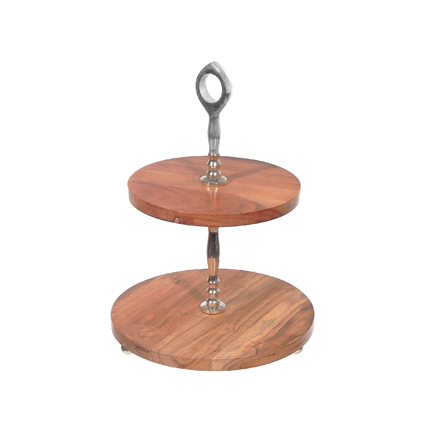 2 Tier Round Wooden Dessert Stand