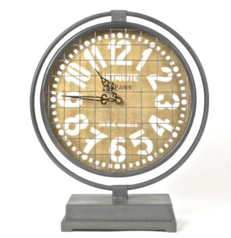 Round Metal Table Clock