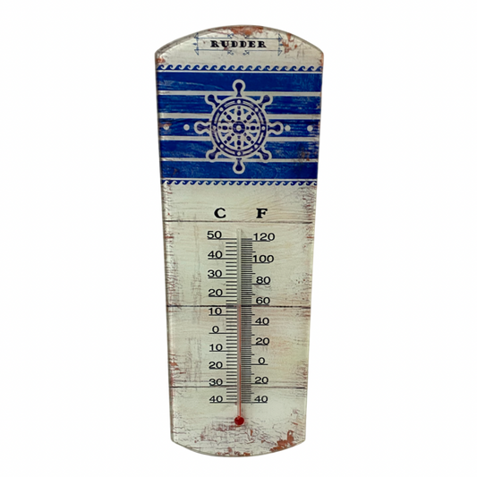 Nautical Thermometer With Ship Wheel