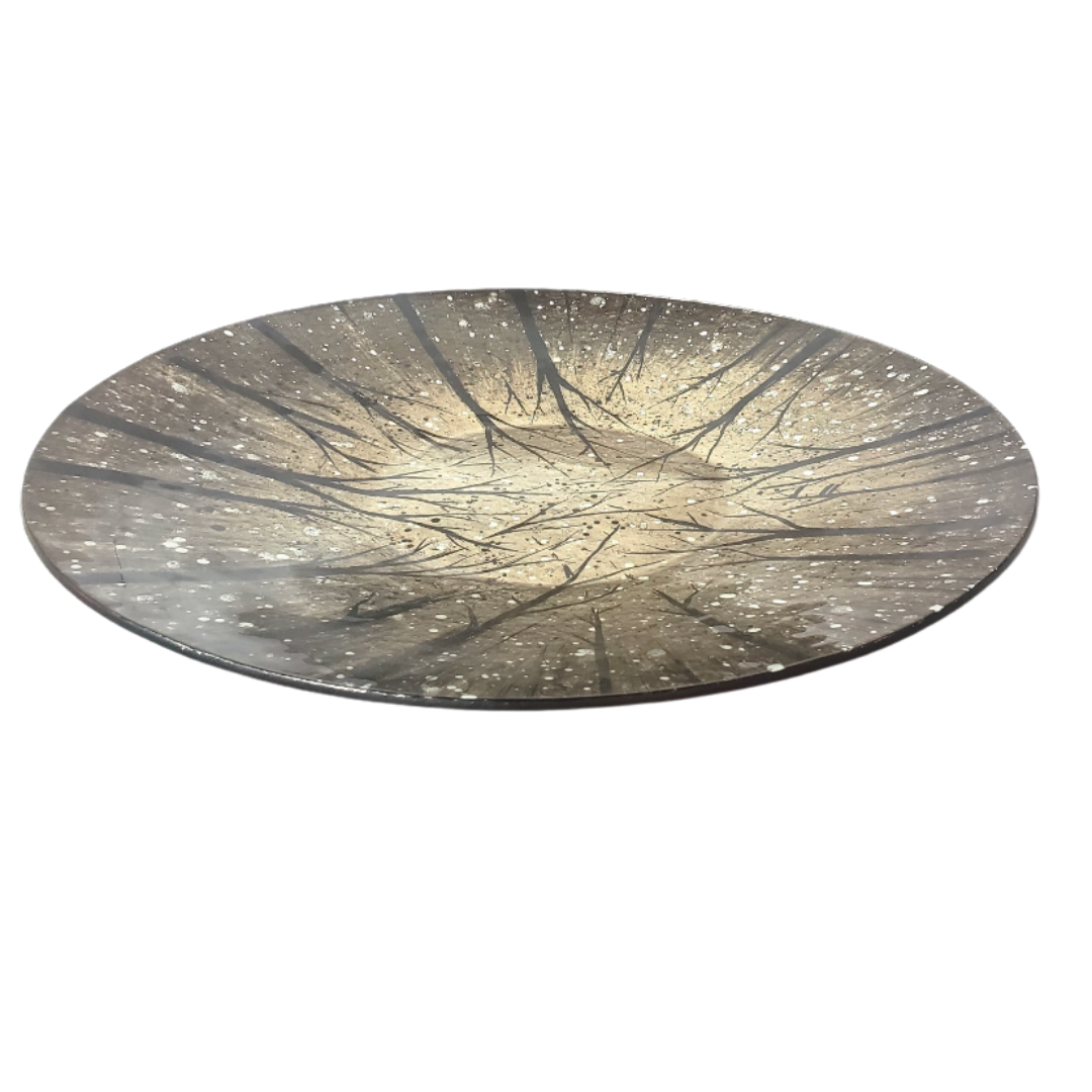 Round Tree Glass Plate
