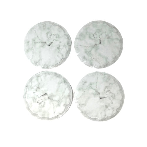 Light Marble Finish Round Coasters - Set of 4