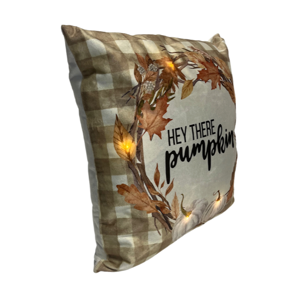 Hey There Pumpkin LED Pillow