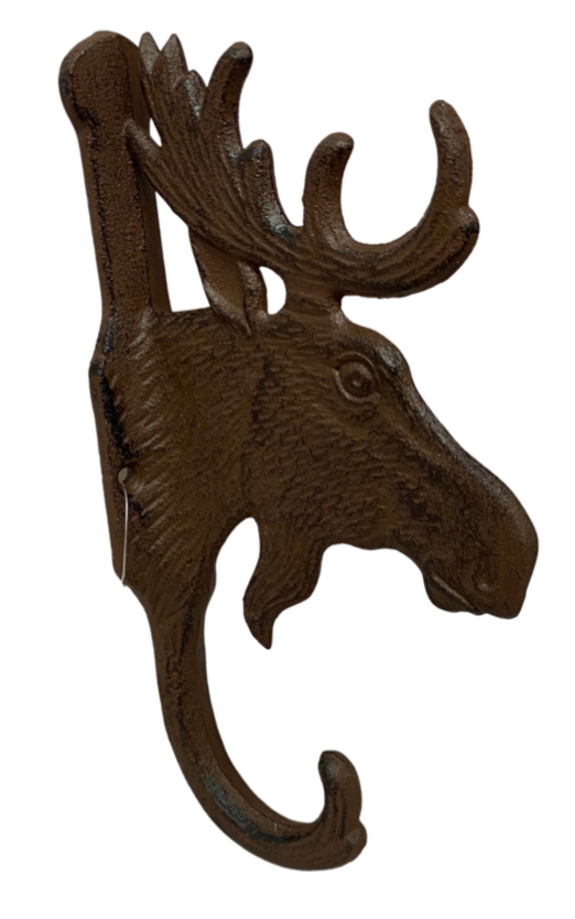Moose Head Single Metal Wall Hook
