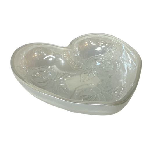 Glass Heart Shaped Candy Dish