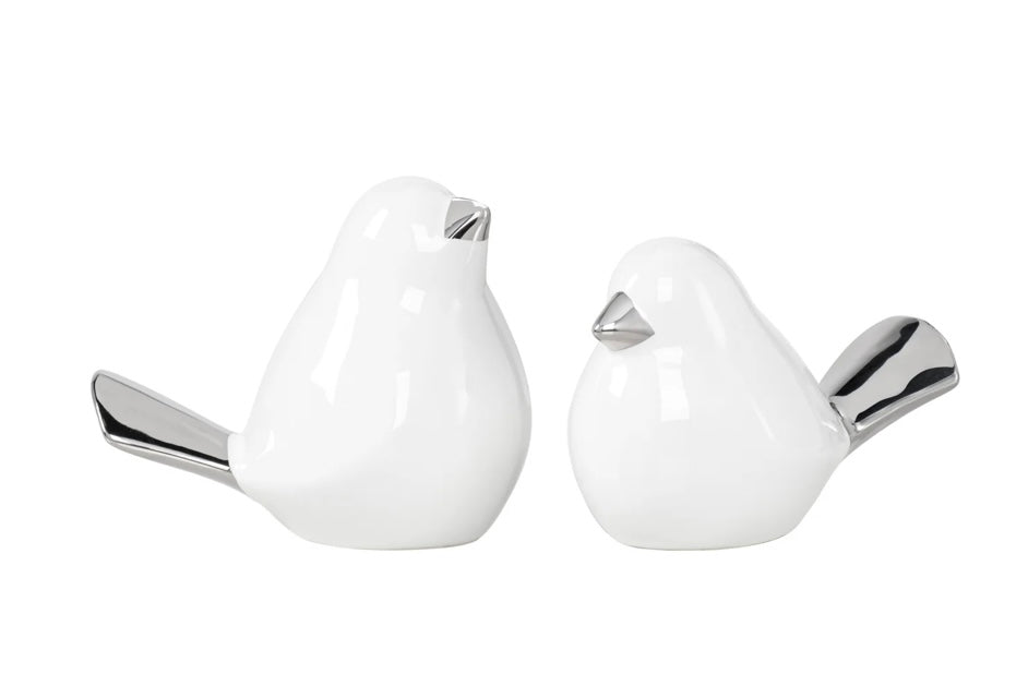 Finch Silver Tipped 2 Piece Decor Sculpture Set