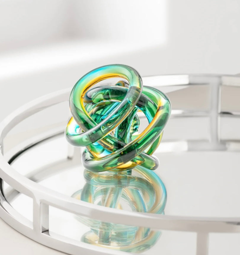 Orbit Glass Knot Decor Ball - Ombre Ocean Sunset - Available in 2 Sizes