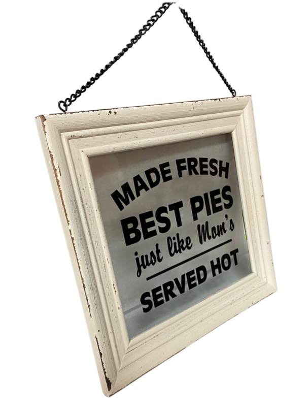 Made Fresh Framed Glass Sign