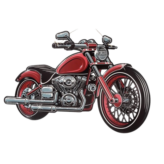 motorcycle shaped iron wall sign