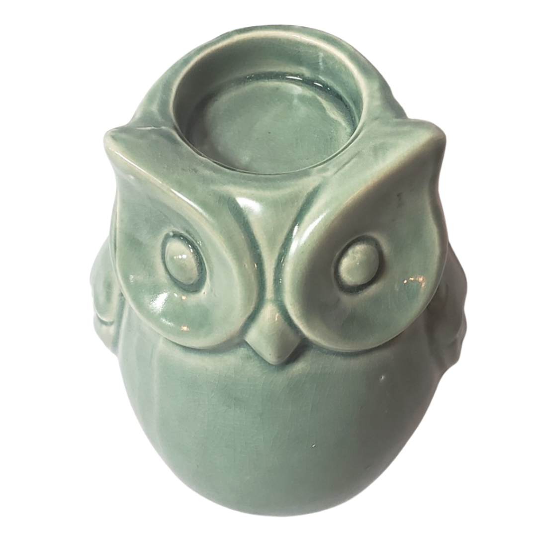 Teal Owl Tea Light Holder