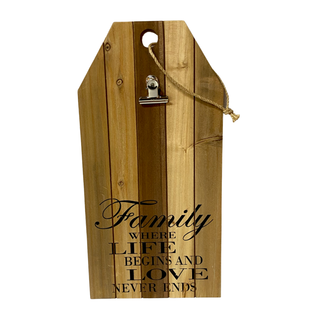 Family Wooden Photo Clip Board