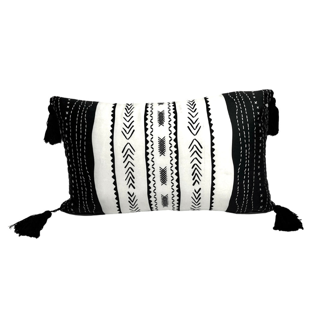 Black & White Design Rectangular Decorative Cushion