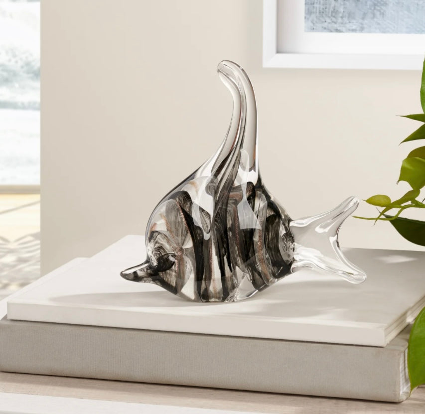 Fish Glass Paperweight Decor - Black Stripe Cardinalfish