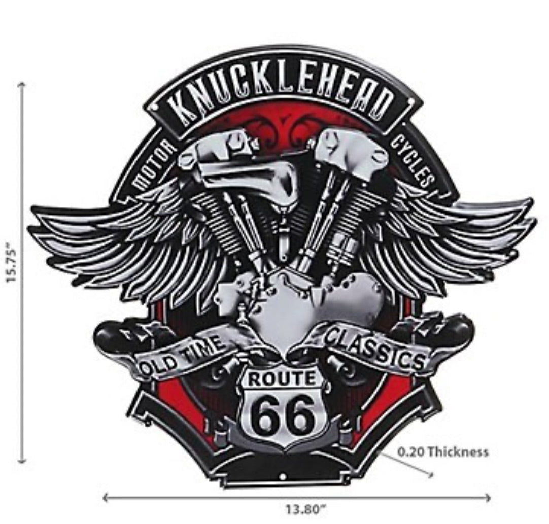 Embossed Metal Wall Sign Knucklehead