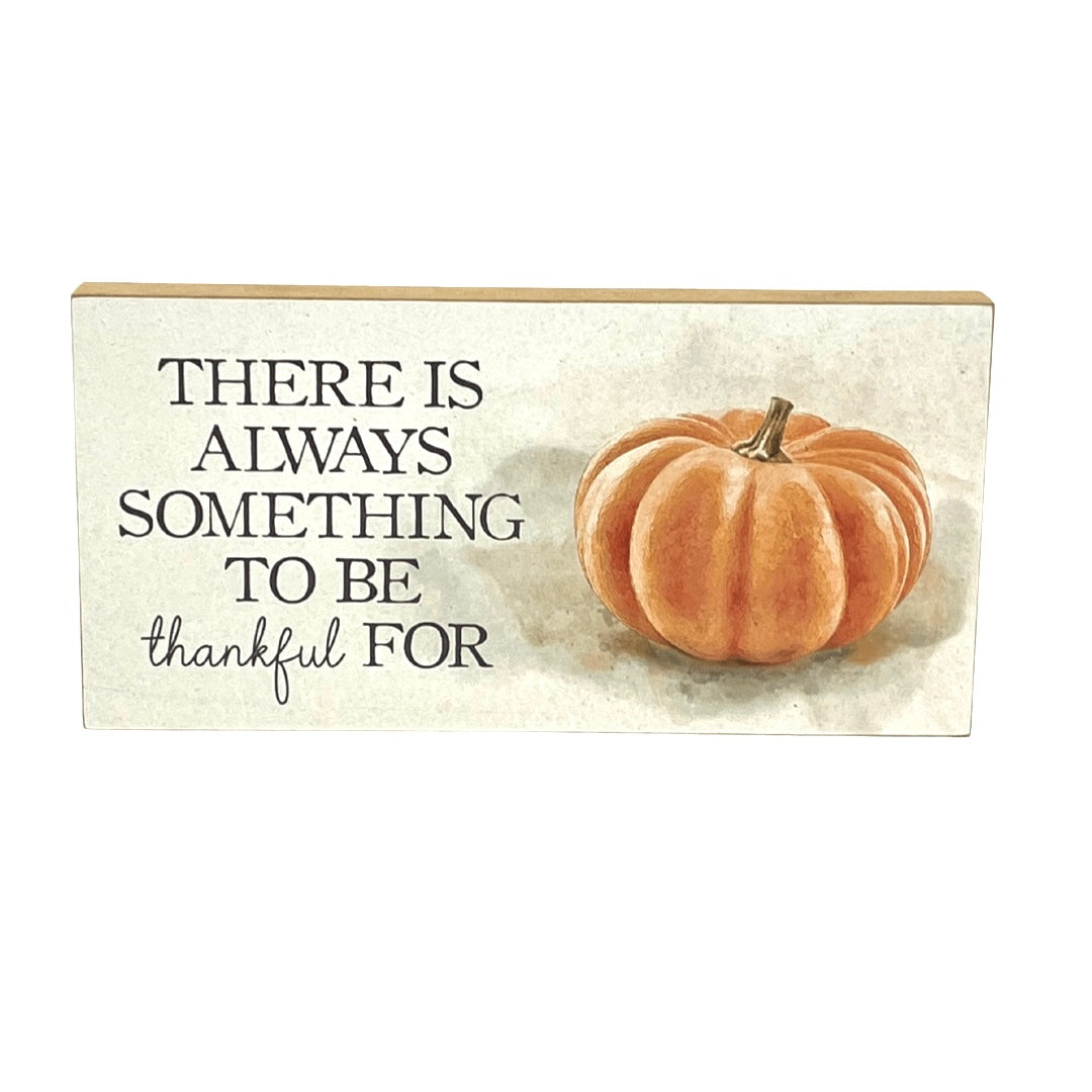 Pumpkin Thankful Wooden Block Sign