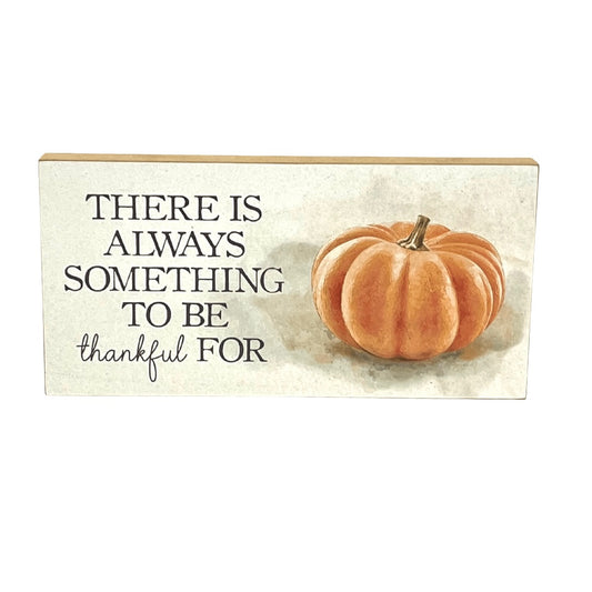Pumpkin Thankful Wooden Block Sign
