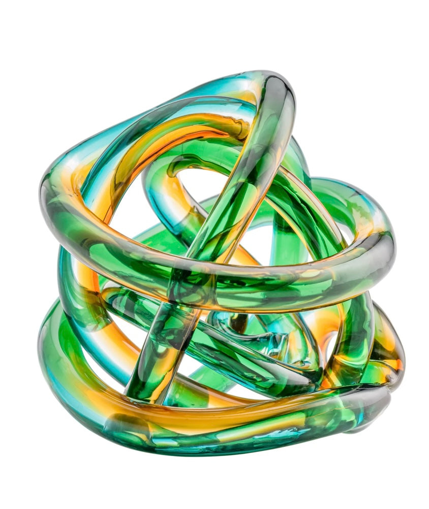 Orbit Glass Knot Decor Ball - Ombre Ocean Sunset - Available in 2 Sizes