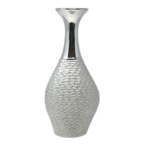 Narrow Silver Neck Vases - Available in 2 Sizes