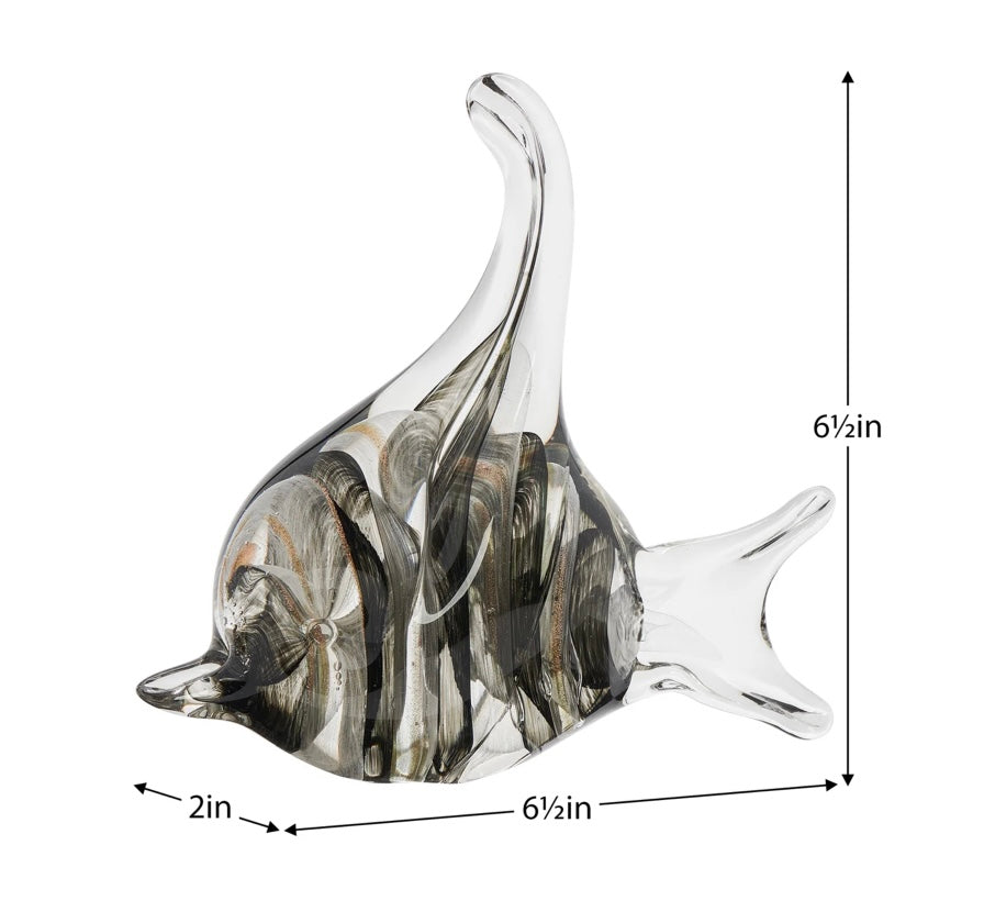 Fish Glass Paperweight Decor - Black Stripe Cardinalfish