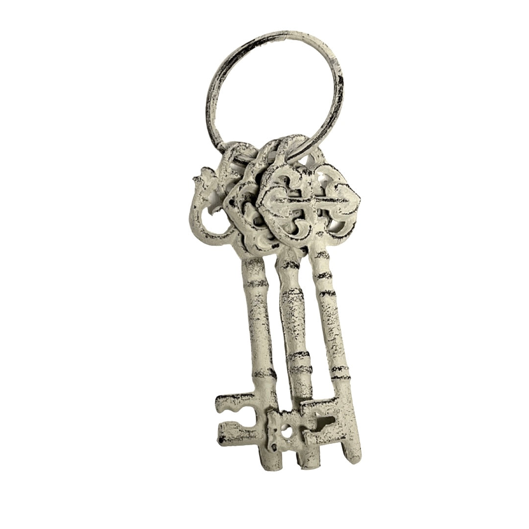 Vintage White Keys On Ring