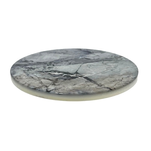 Dark Finish Marble Round Coasters - Set of 4