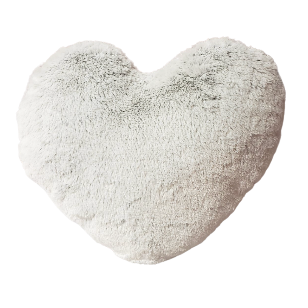 Fur Heart Red Plaid Cushion