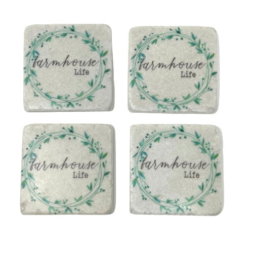 Farmhouse Coaster Set - Set Of 4