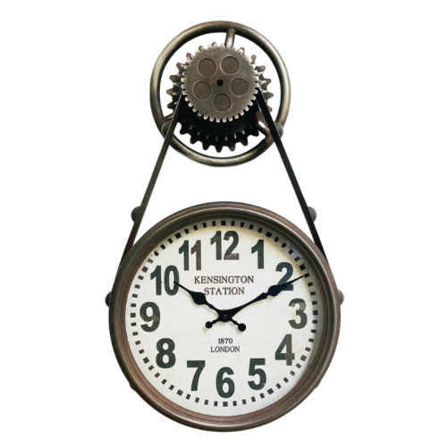 Pulley Design Metal Wall Clock