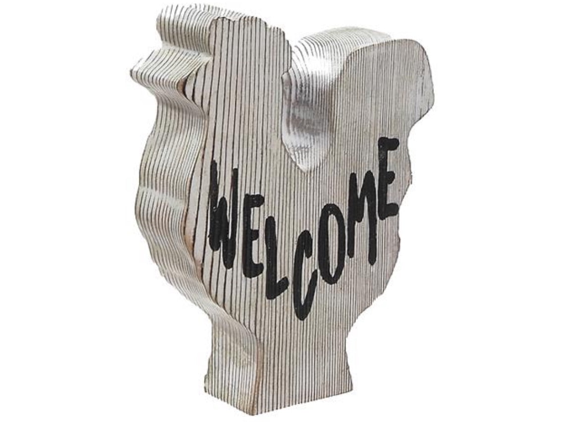 Welcome Wooden Rooster