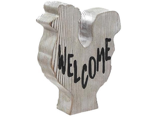 Welcome Wooden Rooster