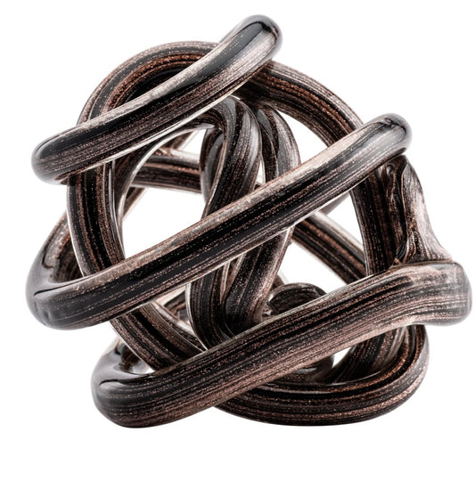 Orbit Glass Knot Decor Ball - Gold Metallic Black - Available in 2 Sizes