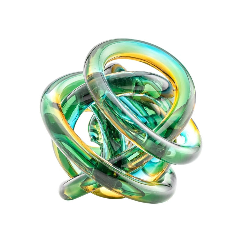 Orbit Glass Knot Decor Ball - Ombre Ocean Sunset - Available in 2 Sizes